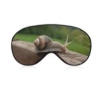 Schlafmaske mit Schnecke auf Holzgeländer, weich, bequem, Augenmaske mit verstellbarem Riemen, Augenschutz, Augenschutz für Männer und Frauen, Arbeit, Reisen