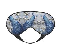 Schlafmaske mit schönem Pfauen-Druck, Augenbinde, weicher Augenschutz für Damen und Herren, für Reisen, Nickerchen, Meditation