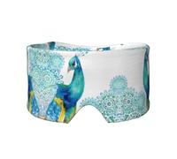 Schlafmaske mit schönem Pfauen- und Blumendruck, weiche Augenabdeckung, schalldicht, Ohrenschützer, Stirnband für Reisen, Nickerchen
