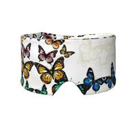 Schlafmaske mit schönem Schmetterlings-Aufdruck, weiche Augenabdeckung, schalldicht, Ohrenschützer, Stirnband für Reisen, Nickerchen