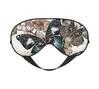 Schlafmaske mit schönem Schmetterlings-Motiv, Augenbinde, weicher Augenschutz für Damen und Herren, für Reisen, Nickerchen, Meditation