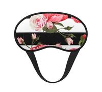 Schlafmaske mit schwarz-weiß gestreiftem Blumendruck, Augen-Schlafmaske für Damen und Herren, für totale Dunkelheit, reduziert geschwollene Augenmaske