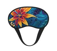 Schlafmaske mit tropischem Blättermuster für Seitenschläfer, weich, atmungsaktiv, Augenmaske, Verdunkelung, Seide, Augenschlaf mit elastischem Band, Nacht-Augenbinde für Damen und Herren