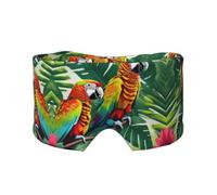 Schlafmaske mit tropischem Blumenblatt-Motiv, blockiert Licht, weich, bequem, Augenbinde mit verstellbarem Kopfband