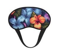 Schlafmaske mit tropischem Blumenmuster, weich, bequem, Augenmaske mit verstellbarem Riemen, Verdunkelung, Augen-Schlafschutz, für Damen, Mädchen, Herren, Reisen, Yoga, Nickerchen, Schichtarbeit