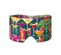 Schlafmaske mit tropischem Cocktail-Druck, licht-weich, bequem, mit verstellbarem Kopfband