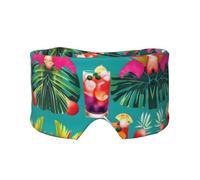 Schlafmaske mit tropischem Cocktail-Druck, licht-weich, bequem, mit verstellbarem Kopfband