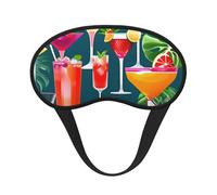 Schlafmaske mit tropischem Cocktaildruck, für Seitenschläfer, niedliche Verdunkelung, Augenmaske, Schattierungen, Abdeckung für Zuhause oder Reisen