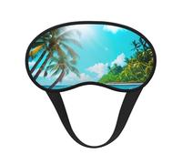 Schlafmaske mit tropischem Ozean-Strand-Motiv, für Seitenschläfer, Cup-Form, Verdunkelung, Augenmaske, Schattierungen, Abdeckung für Damen und Herren
