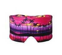 Schlafmaske mit tropischem Palmenaufdruck, weiche Augenabdeckung, schalldicht, Ohrenschützer, Stirnband für Reisen, Nickerchen