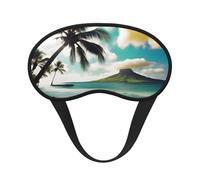 Schlafmaske mit tropischem Strandpalmen-Druck, für Seitenschläfer, niedliche Verdunkelung, Augenmaske, Schattierungen, Abdeckung für Zuhause oder Reisen