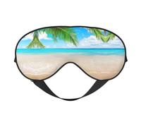 Schlafmaske mit tropischem Strandpflanzen-Thema, Augenmaske zum Schlafen, voll verstellbarer Riemen, Augenabdeckungen für Damen/Herren