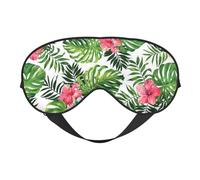 Schlafmaske mit tropischen Blättern, verstellbar, glatt, weich, Augenmaske, Schattierung, Augenbinde, Augenmaske für Ausruhen, Reisen