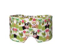 Schlafmaske mit tropischen Blumen und Corgi-Druck, für Männer und Frauen, weiche Augenabdeckung, schalldicht, Ohrenschützer, Stirnband für Reisen, Nickerchen