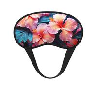 Schlafmaske mit tropischen Blumen, weich, bequem, Augenmaske mit verstellbarem Riemen, Verdunkelung, Augen-Schlafschutz, für Damen, Mädchen, Herren, Reisen, Yoga, Nickerchen, Schichtarbeit