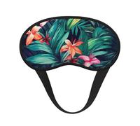 Schlafmaske mit tropischen Blumenblättern, für Damen und Herren, Augenmaske zum Schlafen, lichtblockierend, Schlafmaske mit elastischem Band, Augenbinde für Flugschläfer, weich, atmungsaktiv,