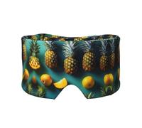 Schlafmaske mit tropischen Früchten, Ananas-Druck, licht-weich, bequem, Augenbinde, mit verstellbarem Kopfband
