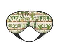 Schlafmaske mit tropischen Kaktuspflanzen, Augenmaske zum Schlafen, voll verstellbarer Riemen, Augenabdeckungen für Damen/Herren