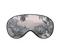 Schlafmaske mit tropischen Palmen für Damen und Herren, Seitenschläfer-Augenabdeckung mit verstellbarem Riemen, weich, atmungsaktiv, Verdunkelungsmaske, rutschfest, tiefer Schlaf, Reisezubehör
