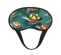 Schlafmaske mit vielen Tieren, Meeresschildkröten, bedruckt, für Seitenschläfer, Cup-Form, Verdunkelung, Augenmaske, Schattierungen, Abdeckung für Damen und Herren