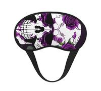 Schlafmaske mit violettem Rosen-Skelett-Druck, für Seitenschläfer, Cup-Form, Verdunkelung, Augenmaske, Schattierungen, Abdeckung für Damen und Herren