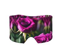 Schlafmaske mit violettem Rosenmuster, licht-weich, bequem, mit verstellbarem Kopfband