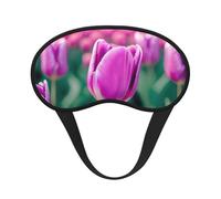 Schlafmaske mit violettem Tulpenmuster, für Seitenschläfer, Cup-Form, Verdunkelung, Augenmaske, Schattierungen, Abdeckung für Damen und Herren