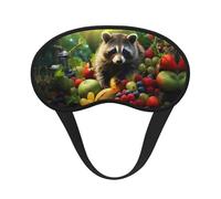 Schlafmaske mit Waschbär auf Früchten, vollständige Abdeckung, Schlafmaske, entspannend, stressfrei, Nachtaugenmaske
