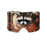 Schlafmaske mit Waschbär im Herbstbaumloch, weich, hautfreundlich, Augenabdeckungen, lichtblockierende Schlafmaske für Reisen, Yoga, Nickerchen