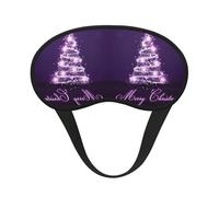 Schlafmaske mit weihnachtlichem violettem Baumdruck, Augenschlafmaske für Damen und Herren, für totale Dunkelheit, reduziert geschwollene Augenmaske