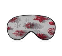 Schlafmaske mit weihnachtlichen roten Schneeflocken, weich und bequem, Nachtschlafmaske, gesichtsumarmend, gepolsterte Augenabdeckung mit verstellbarem Band für tiefe Erholung, Reisen, Schichtarbeit