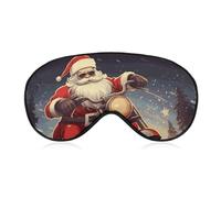 Schlafmaske mit Weihnachtsmann, Biker, Schlafmaske, Augenmasken für Damen, Herren, Schlafmaske, Reiseaugenmaske, Schlafmaske, Verdunkelung, lustige Schlafmaske, niedliche Schlafmaske