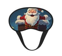 Schlafmaske mit Weihnachtsmann in den Schornstein, weich, bequem, Augenmaske mit verstellbarem Riemen, Verdunkelung, Augen-Schlafschutz, für Damen, Mädchen, Herren, Reisen, Yoga, Nickerchen
