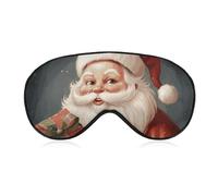 Schlafmaske mit Weihnachtsmann mit Box, mit verstellbarem Riemen, bequeme und weiche Augenmaske zum Schlafen, Lichtblockierung, leichte und atmungsaktive Augenabdeckung für Männer und Frauen