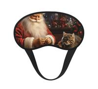 Schlafmaske mit Weihnachtsmann-Motiv, mit Baum, Katzenaugenmaske zum Schlafen, Verdunkelung, für Männer und Frauen, Schlafmaske, bequeme Augenbinde, Augenschatten für Nachtschlaf, Reisen, Nickerchen,