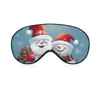 Schlafmaske mit Weihnachtsmann, Schneemann, weich, bequem, Augenmaske mit verstellbarem Riemen, Augenschutz, Augenschatten für Männer und Frauen, Arbeit, Reisen