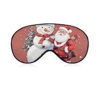 Schlafmaske mit Weihnachtsmann, Schneemann, weich, bequem, Augenmaske mit verstellbarem Riemen, Augenschutz, Augenschatten für Männer und Frauen, Arbeit, Reisen