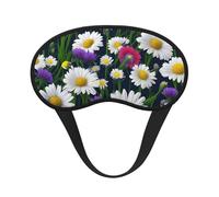 Schlafmaske mit Wildblumen und Kornblumen, Gänseblümchen, bedruckt, für Seitenschläfer, Cup-Form, Verdunkelung, Augenmaske, Schattierungen, Abdeckung für Damen und Herren