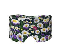 Schlafmaske mit Wildblumen und Kornblumen, Gänseblümchen-Druck, lichtdurchlässig, weich, Komfort-Augenbinde, mit verstellbarem Kopfband