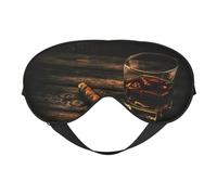 Schlafmaske mit Zigarren- und Whiskey-Aufdruck, Augenbinde, weicher Augenschutz für Damen und Herren, für Reisen, Nickerchen, Meditation