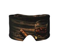 Schlafmaske mit Zigarren- und Whiskey-Aufdruck, für Männer und Frauen, weiche Augenabdeckung, schalldicht, Ohrenschützer, Stirnband für Reisen, Nickerchen