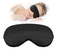 Schlafmaske Schlafaugenmaske für Männer Und Frauen Augenmaske Zum Schlafen Lichtblockierend Weich Atmungsaktiv Schlafaugenmaske Mit Verstellbarem Gummiband für Yoga Reisen Nickerchen (Schwarz)