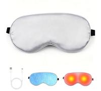 Schlafmaske Seide für Seitenschläfer, 2-in-1 Augenmaske Schlafmaske zum Kühlen und Wärmen, Schlafmaske für Frauen Herren 3D Bequem Schlafbrille mit Vibrationsmassage für Schlaf, Reisen (Rosa)