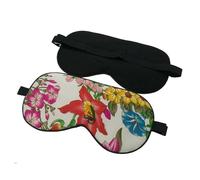 Schlafmaske seide Schlaf-Augenmaske aus reiner Seide, Blumenmuster, Seidenaugenschirm, weiche Augenbinde, Reise-Entspannungshilfe, verstellbar, mehrfarbig(Multi-colored)