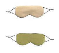 Schlafmaske, warme und kalte Doppelnutzung, weiche Seide, Augenmaske für Nacht, Verdunkelung, Augenbinde, Augenschatten mit verstellbarem Gummiband, Reiseschattierung (Gelb-Grün, 1 Stück)