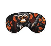 Schlafmaske, weich, bequem, Augenmaske mit verstellbarem Riemen, Augenabdeckung, Affe auf rotem Ast, Augenschatten für Männer und Frauen, Arbeit, Reisen