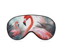 Schlafmaske, weich, bequem, Augenmaske mit verstellbarem Riemen, Augenabdeckung, bemalt, FlamingoAugenschatten, für Männer und Frauen, Arbeit, Reisen