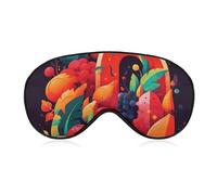 Schlafmaske, weich, bequem, Augenmaske mit verstellbarem Riemen, Augenabdeckung, buntes Obst und Gemüse, Augenschatten für Männer und Frauen, Arbeit, Reisen