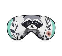 Schlafmaske, weich, bequem, Augenmaske mit verstellbarem Riemen, Augenabdeckung, Cartoon, niedlicher Waschbär-Augenschatten für Männer und Frauen, Arbeit, Reisen