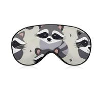 Schlafmaske, weich, bequem, Augenmaske mit verstellbarem Riemen, Augenabdeckung, niedlicher Waschbär-Augenschatten, für Männer und Frauen, Arbeit, Reisen